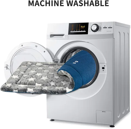 Miniatura 5 de KROSER Alfombrilla para Jaula Reversible (Fría y Cálida), Lavable a Máquina, para Perros Pequeños a XXX-Grandes, Gris, Azul Marino