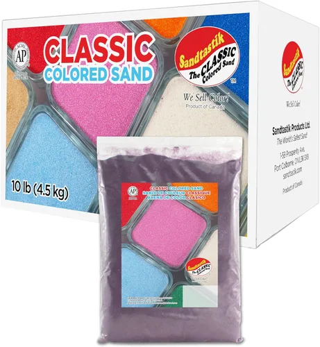 Miniatura 17 de Sandtastik Arena blanca de color clásico: caja a granel de 10 libras de arena de grano fino vibrante para artes y manualidades, botellas de arena