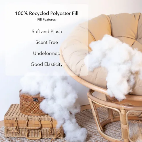 Miniatura 6 de Sorra Home - Cojín con mechones Papasan - Cojín redondo cómodo para silla Bucket & Moon - Cojín de piso con espuma suave para muebles