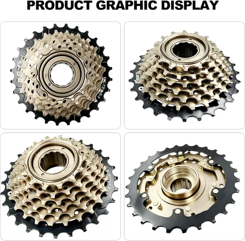 Miniatura 3 de 7 Speed Bike Freewheel, MF-TZ500-7 Bicycle Freewheel14-28T/34T Multiple Freewheel Cycling Replacement Part