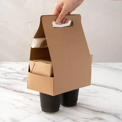 Miniatura 7 de Restaurantware Bio Tek - Loncheras de papel de 8.75 x 4.25 x 8 pulgadas con asas, 100 recipientes desechables de papel kraft para alimentos