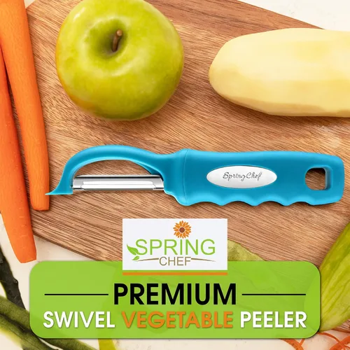 Miniatura 7 de Spring Chef Peladores giratorios de patatas de acero inoxidable para cocina, apto para lavavajillas, pelador de verduras para cocina con mango