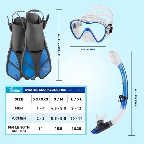 Miniatura 5 de Seavenger Conjunto de Snorkel Aviator con Bolsa de Equipo