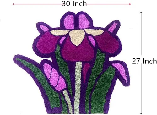 Miniatura 2 de Judy Dre am Alfombra de área con forma de flores de loto rosa, alfombra suave para bañera, cocina, baño, dormitorio, exterior, interior, 31 x 22