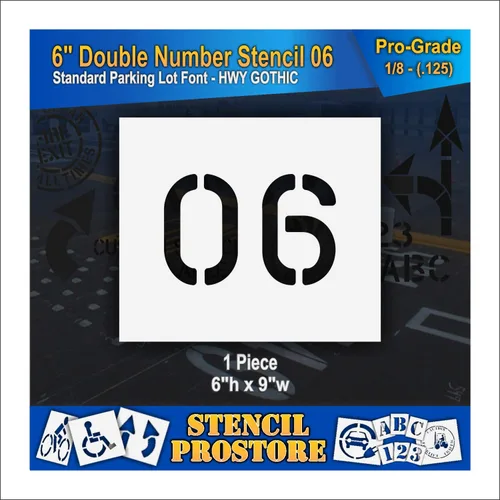 Miniatura 61 de Plantillas para pavimento, bordillo y WheelStop, plantilla de doble número de 6 pulgadas, (52) - 6 x 9 x 1/16 pulgadas (63 mil) - Resistentes