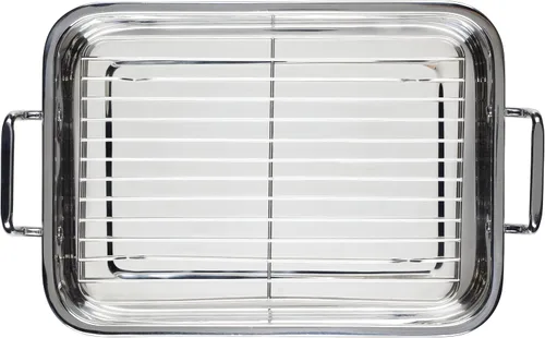 Miniatura 6 de Farberware Classic Traditions - Asador/sartén para asar de acero inoxidable con estante, 17" x 12.25