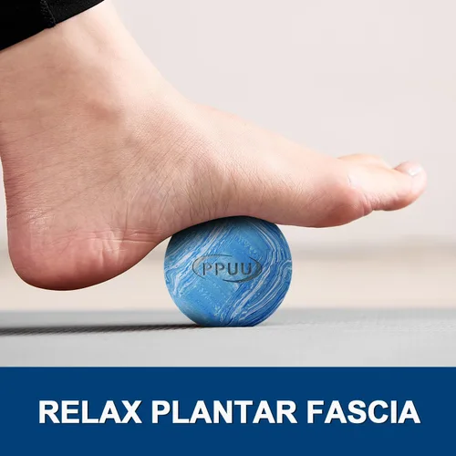 Miniatura 2 de Pelota de lacrosse de masaje para liberación miofascial y de punto gatillo, nudos musculares, terapia de yoga, mejora la movilidad articular y Azul
