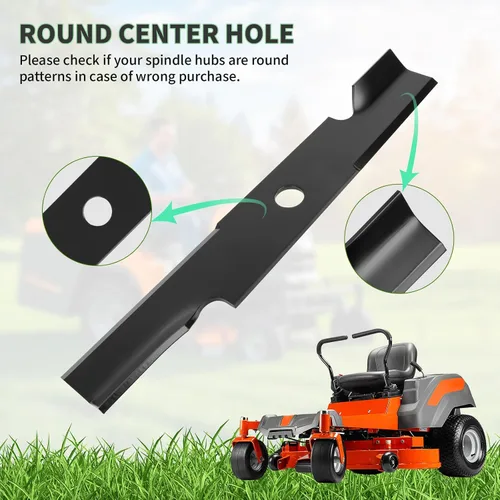 Miniatura 4 de 103-6401 Cuchilla de cortacésped compatible con Ex Mark Lazer Z CT Tu rf Tra CER 48 pulgadas, reemplaza para 103-6401-S, paquete de 3