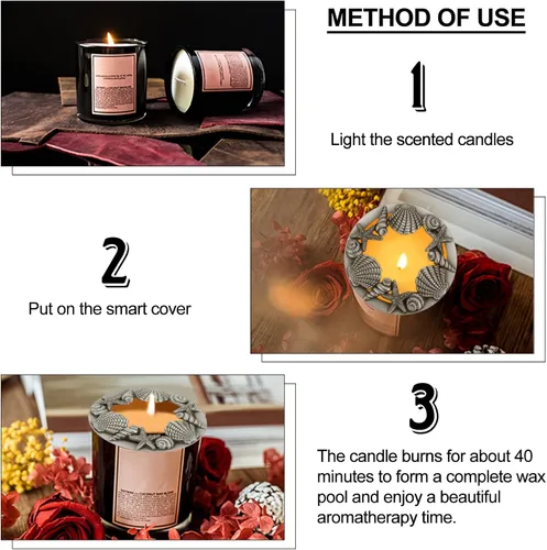 Miniatura 4 de GORGECRAFT Candle Toppers - Cubierta perfumada para velas, tapas de frasco, fundas para regalos, diseño de estrella de mar, accesorios de velas