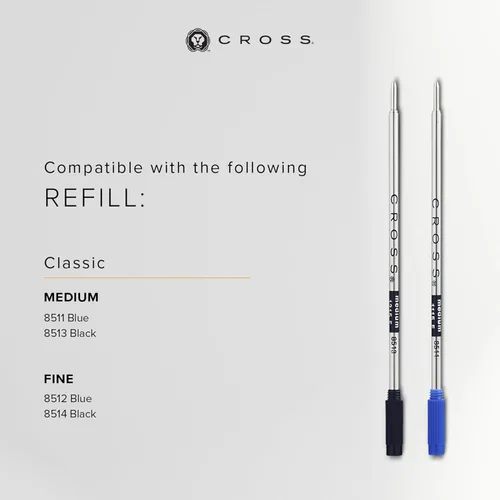 Miniatura 62 de Cross Century II - Bolígrafo de punta Selectip, lacado negro con detalles chapados en oro de 23 quilates