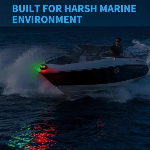 Miniatura 6 de Obcursco Luces de Navegación para Barco, Luces LED Marinas de Proa Verdes y Rojas, IP67 Impermeable, Resistente a la Oxidación, Ideal para Pontón