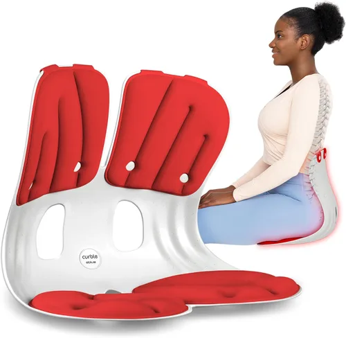 Miniatura 8 de curble Grand Cover, funda desmontable para silla de adulto, soporte ergonómico para respaldo de silla y soporte lumbar (azul)