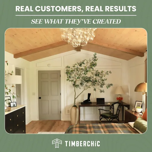 Miniatura 6 de Timberchic Tablones de pared de madera de pino – Aplicación simple de revestimiento de pared de despegar y pegar para decoración de paredes