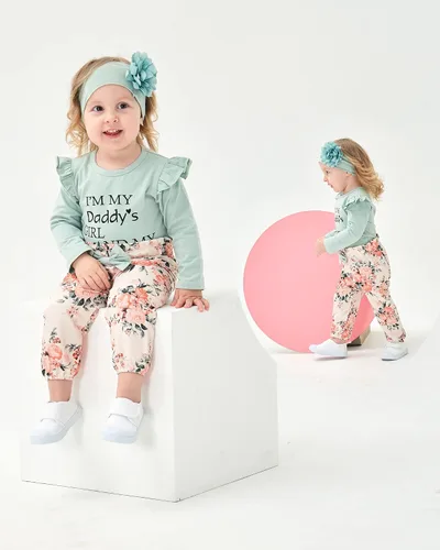 Miniatura 65 de SUNNY PIGGY Ropa para bebé recién nacida, con volantes, mameluco de algodón floral, conjunto de pantalones de algodón para niñas