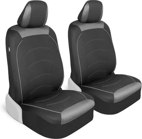 Miniatura 8 de Motor Trend Fundas de Asiento de Coche de Tela Gris para Asientos Delanteros – Fundas de Asiento Tipo Bucket Automotrices Premium, Hechas