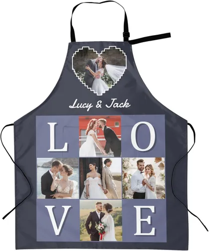 Miniatura 28 de Delantales personalizados con dos bolsillos para mujeres y hombres, delantales personalizados impresos con texto fotográfico para cocinero de cocina