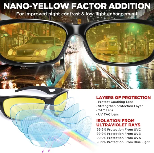 Miniatura 4 de RIVBOS Polarized Sports Sunglasses Driving Sun Glasses Shades for Men Women Tr90 Frame for Cycling Fishing Running RB831 Versión Black Night