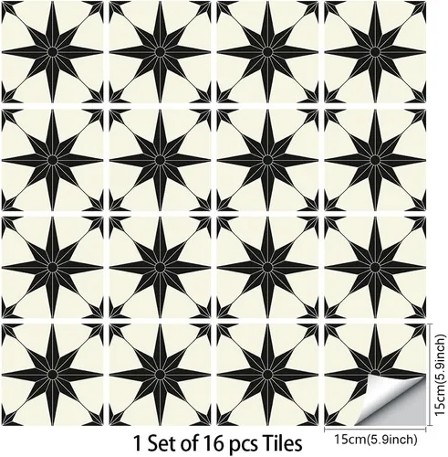 Miniatura 2 de 16 calcomanías decorativas para azulejos estilo mandala, autoadhesivas, removibles, para salpicaduras, cocina, baño, muebles, escaleras, decoración