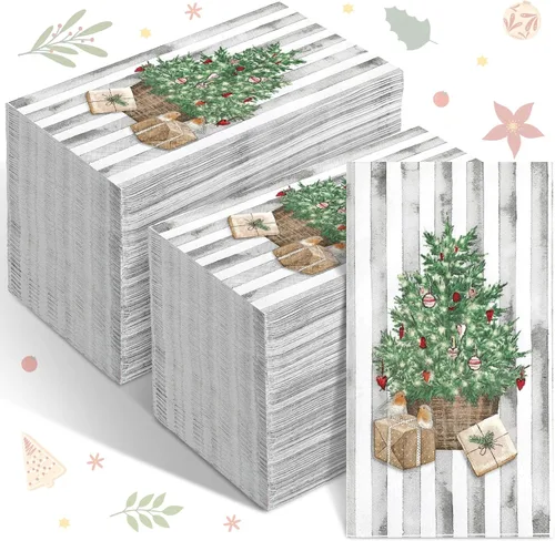 Miniatura 15 de Jetec 100 servilletas de papel de playa costeras para baño, desechables, para invitados, náutico, océano, mar, azul, estrella de mar, toallas