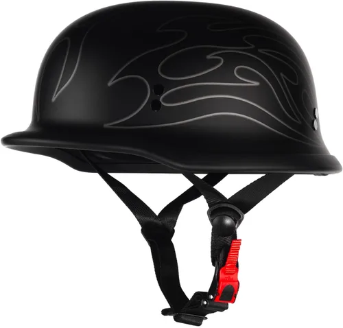 Miniatura 8 de Cascos de motocicleta de media cara, casco abierto de estilo alemán retro para adultos con aprobación DOT, Modelo-308