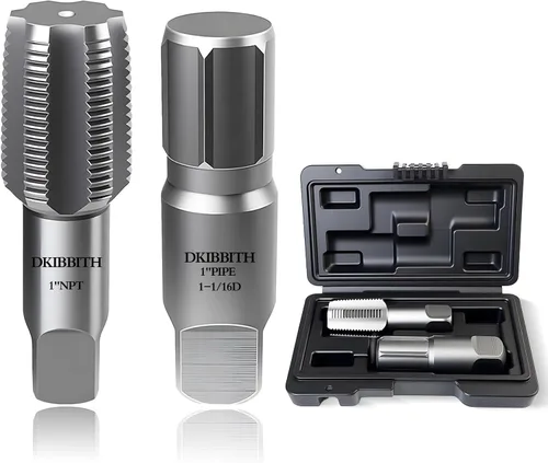 DKIBBITH Juego de extractor de tubos de 2 piezas y juego de machos NPT de 1 pulgada - Herramientas de acero al carbono resistentes para quitar tubos