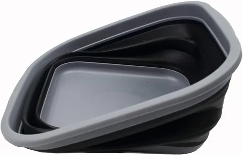 Miniatura 3 de SAMMART Tina plegable de 5.5 L (1.4 galones) - Tina plegable - Lavabo portátil - Tina de plástico que ahorra espacio (gris oscuro/negro, 1)