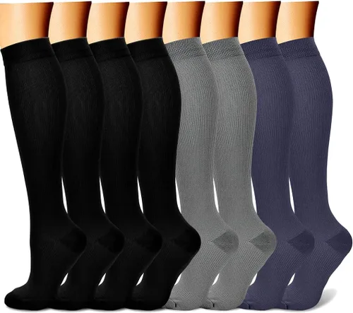 Miniatura 22 de CHARMKING Calcetines de compresión para mujeres y hombres para circulación (8 pares) 15-20 mmHg, mejor soporte para ciclismo atlético