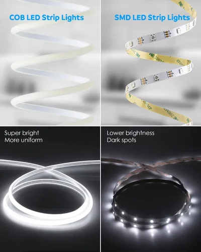 Miniatura 5 de Aclorol Tiras de Luces LED COB de 16.4 Pies para Exteriores, Luz Flexible LED Impermeable AC 110V-120V, Cuerda de Luz LED con Enchufe