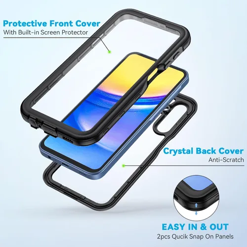Miniatura 3 de Lanhiem Funda para teléfono Samsung Galaxy A15 5G, IP68 impermeable a prueba de polvo con protector de pantalla, funda protectora de cuerpo completo