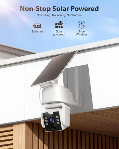 Miniatura 3 de Cámara inalámbrica para exteriores 5G y 2.4G Wi-Fi, cámaras de seguridad solares inalámbricas para exteriores, cámara PTZ 2K 360°, alimentada por
