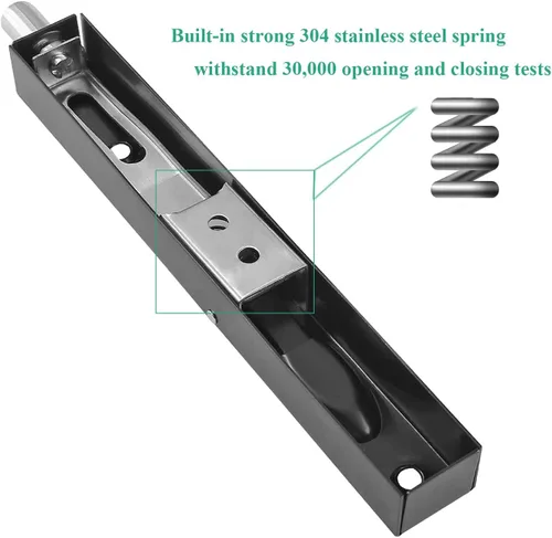 Miniatura 3 de Paquete de 2 pernos de seguridad de acero inoxidable 304 de 6 pulgadas para puerta, doble palanca de puerta, cerradura deslizante francesa, acabado