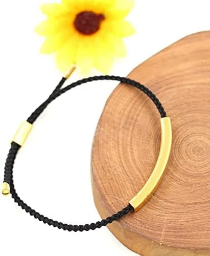 Miniatura 3 de Uloveido Pulseras de cuerda grabadas personalizadas, pulsera de barra fina de acero inoxidable a juego para mujeres y niñas, pulseras de cuerda