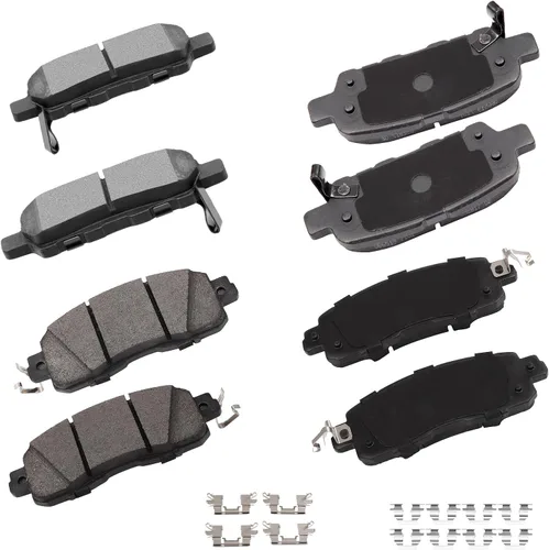 Miniatura 21 de Cciyu D627 Kit de 4 piezas de pastillas de freno cerámicas traseras 1994-2004 para Ford Mustang