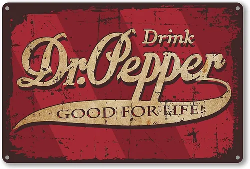 Agedsign Dr.Pepper - Letrero de metal vintage para decoración de pared del hogar, bar, pub, restaurante, el mejor regalo retro para mujeres, hombres