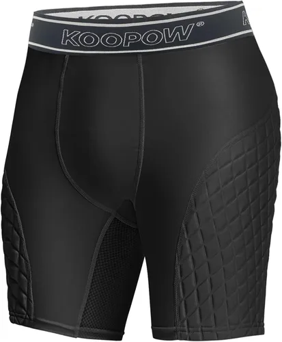 Miniatura 10 de KOOPOW - Pantalones cortos acolchados deslizantes para adultos, hombres, con almohadillas deslizantes para béisbol, fútbol, lacrosse, hockey