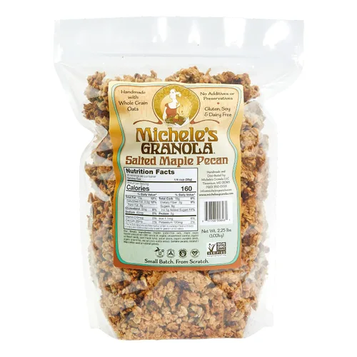Miniatura 9 de Michele's Granola Mantequilla de almendras, hecha a mano, grano entero, vegano, sin gluten y sin OGM, bolsas resellables de 12 onzas, paquete de 6