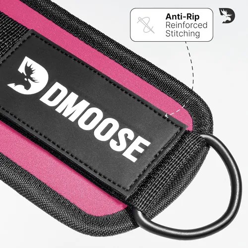 Miniatura 5 de DMoose Fitness Ankle Strap for Cable Machine - One Size Fit with Premium Padding Cuffs, Ankle Bands for Working Out, Booty Workouts, Leg Extension