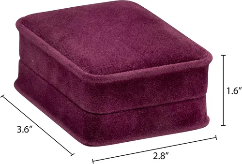 Miniatura 3 de Caja de pendientes de terciopelo negro, paquete de 2, gamuza de lujo rica, elegante estuche de aretes de diamante, con interior de terciopelo negro