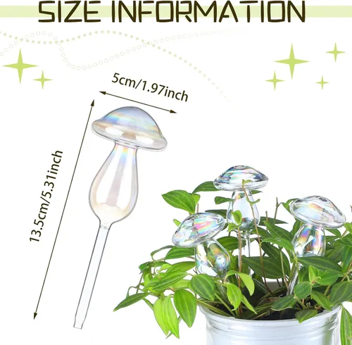 Miniatura 2 de meekoo 10 globos de riego de plantas de vidrio para riego automático al aire libre, dispositivo de inserción de maceta con degradado de arco iris