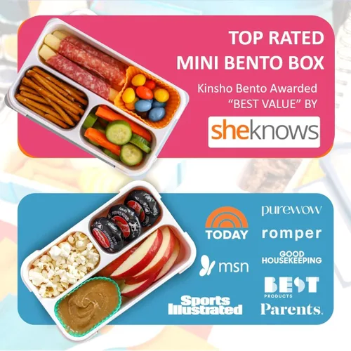 Contenedor de aperitivos con purpurina para niños, mini lonchera Bento, pequeñas cajas a prueba de fugas para aperitivos y almuerzos de niñas Rosa