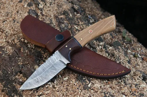 Miniatura 13 de Cuchillos de Damasco Hechos a Mano Personalizados de Acero de Damasco Cuchillo de Caza para Desollar, Camping, Exterior - Cuchillos de Caza de Hoja