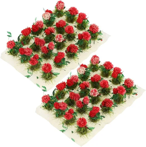 Yetaha 40 piezas de flores en miniatura, grupos de vegetación, accesorios para casa de muñecas, hecho a mano, modelo estático de primera calidad,