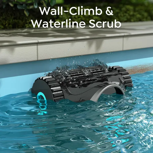 Miniatura 7 de Limpiador robótico TALOSBO C1 para piscinas, 180 minutos, succión ultra fuerte, limpieza de paredes y líneas de flotación, aspiradora de piscina