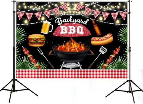 Telón de fondo de picnic de verano de 5 x 3 pies, decoración de fiesta de barbacoa, fondo de fotos, día de la familia del amigo, al aire libre,