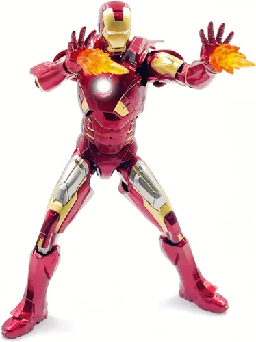 Miniatura 3 de LonullyMege Figura de acción UpIronman de 7 pulgadas, pintura de metal completa con muchos accesorios, juguete coleccionable (LED MK7)