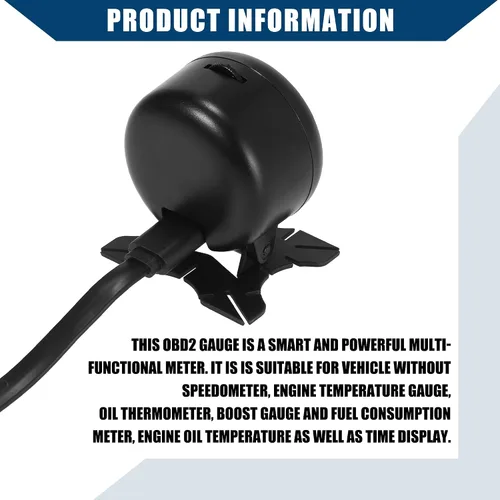 Miniatura 7 de OBDII HUD Medidor Digital Multifunción/Velocímetro Digital Exterior KMH MPH Medidor de Temperatura de Aceite Probador de Voltaje de Batería Escáner
