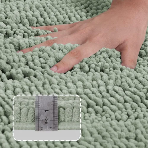 Miniatura 3 de Turquoize Alfombras de Baño de Chenilla Peludas Alfombra de Baño Antideslizante Gruesas Alfombras Peludas para Baño Chenilla Juego de Alfombra