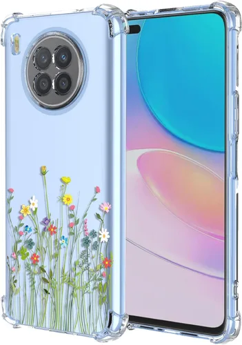 Miniatura 8 de Funda para Huawei Nova Y61 Clear Flower Phone Case Soft TPU a prueba de golpes, antiarañazos, funda protectora para Huawei Nova Y61, flores coloridas