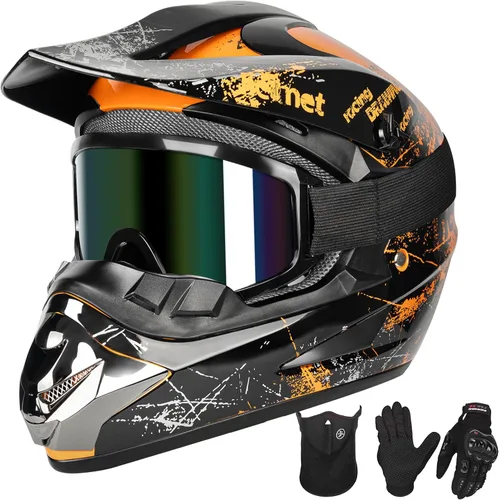 Miniatura 8 de Yesmotor - Casco de motocross para jóvenes, casco de motocicleta BMX, MX, cuatrimoto todoterreno, motocross, bicicleta de montaña, aprobado por