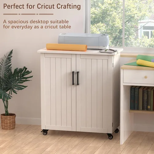 Miniatura 2 de GDLF Carrito de Manualidades Compatible con Máquina Cricut Mesa para Cricut con Gabinete de Almacenamiento Carrito Rodante con Cajones Diseñado